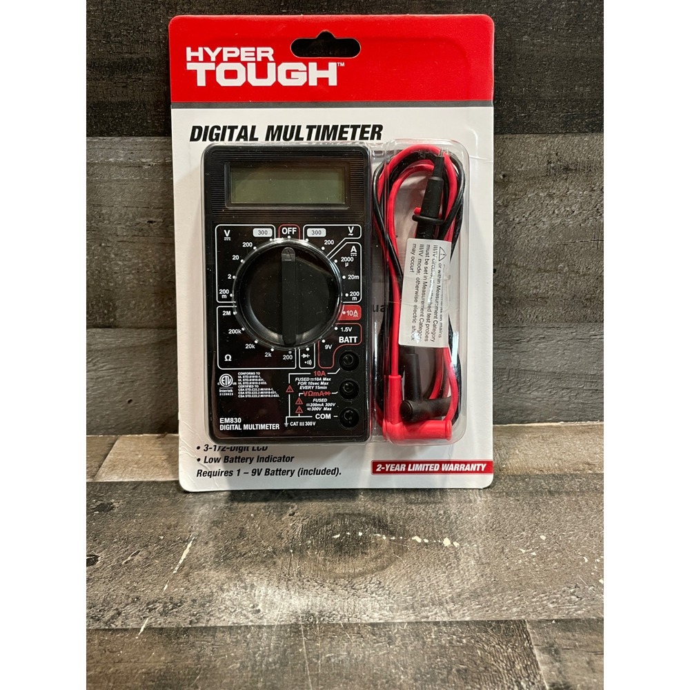 Hyper Tough Digital Multimeter EM830 AC DC Voltage Current Resistance Tester